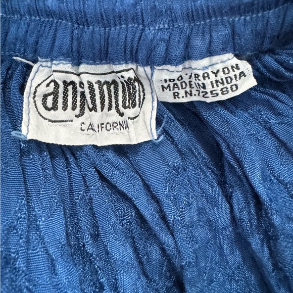 Vintage Anjumun Boho Peasant Navy Blue Skirt Size 6 Floral Embroidered - Picture 10 of 11